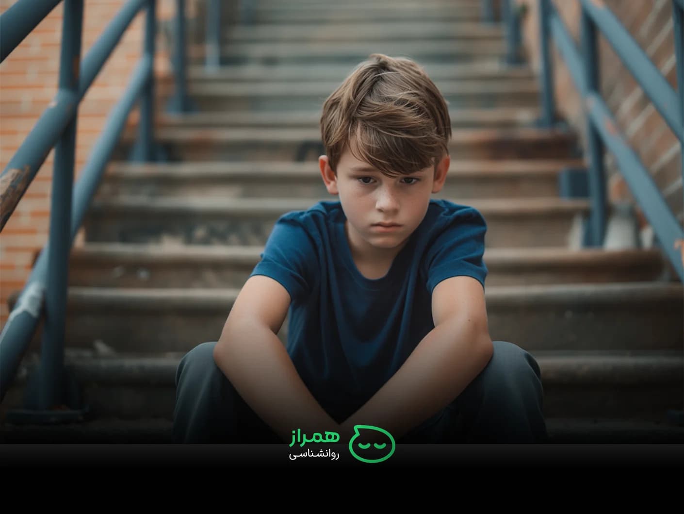 Sad teenage boy sitting on stairs | Signs of emotional swings and loneliness in adolescence
